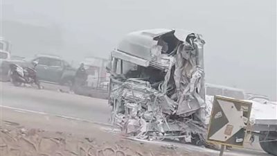 مصرع وإصابة 5 أشخاص في حادث تصادم سيارتين تريلا على الطريق الإقليمي بالمنوفية