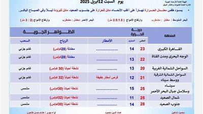 الأرصاد تعلن تفاصيل طقس  الـ5 أيام المقبلة