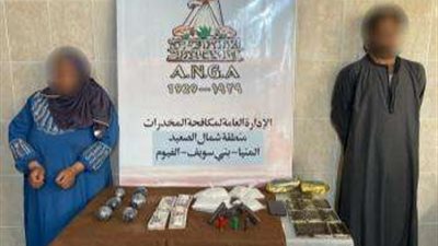 الأمن يضبط عناصر إجرامية بحوزتهم مواد مخدرة تقدر بـ 4 مليون جنيه في دمياط والمنيا