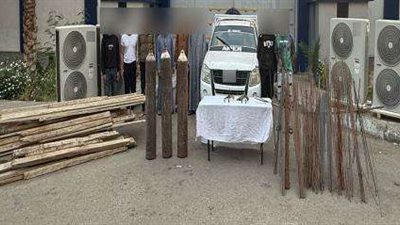 أمن القاهرة يضبط عصابات سرقة مواقع البناء وجنوط السيارات في القطامية وبدر والشروق