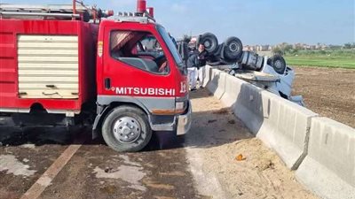 مصرع وإصابة 4 أشخاص فى حادث مروع بالمنوفية ( صور )