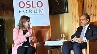  وزير الخارجية يشارك في منتدى أوسلو ويدعو للاعتراف بدولة فلسطين
