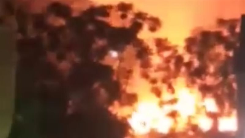 حريق حظيرة مواشي