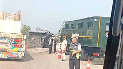 انقلاب سيارة أمن مركزي على الطريق الإقليمي بالمنوفية..  وإصابات بين المجندين