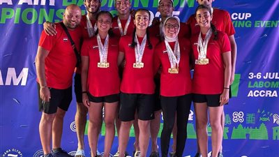 7 ميداليات حصيلة الفراعنة ببطولة إفريقيا للريشة الطائرة الهوائية في غانا