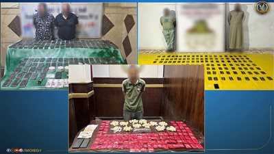  ضبط كميات ضخمة من المخدرات والأسلحة في حملة أمنية موسعة بعدة محافظات