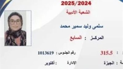 315.5 درجة وسابع جمهورية.. سلمى وليد قصة كفاح في سنة استثنائية