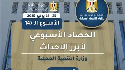 نشرة الحصاد الأسبوعي لأنشطة وزارة التنمية المحلية