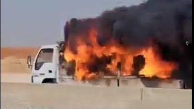 التحريات تكشف تفاصيل مصرع سائق متفحم في تصادم سيارتين نقل بالصف