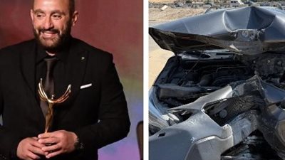 أحمد السقا ينجو من حادث سير خطير ويتلقى الرعاية الطبية اللازمة