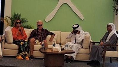 يسرا وحسين فهمي في ندوة الجونة: الفن سلاح لمناصرة القضية الفلسطينية