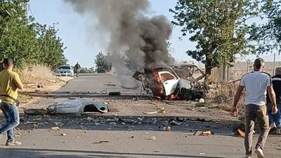 الاحتلال الإسرائيلي يستهدف سيارة مدنية بصاروخين في جنوب لبنان