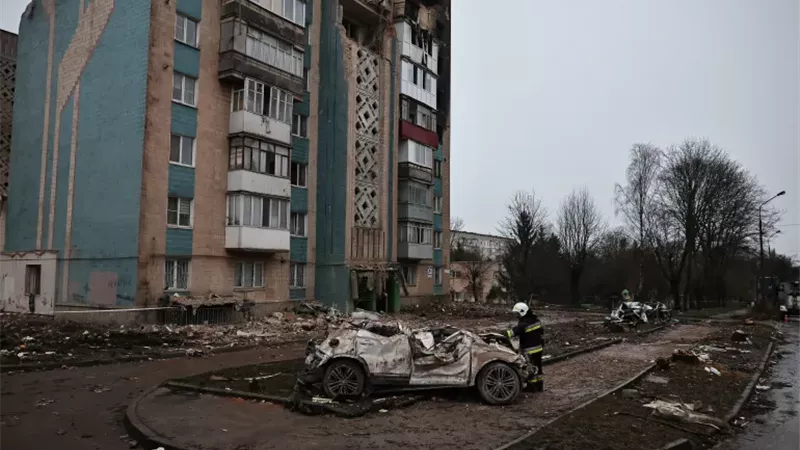 آثار ضربة صاروخية