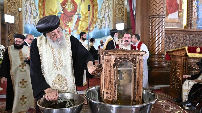 قداسة البابا أثناء