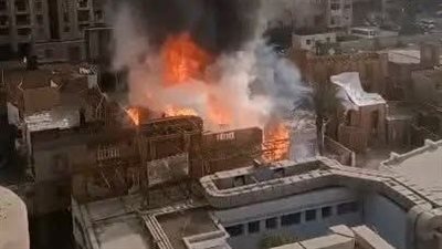 التحريات تكشف تفاصيل حريق ديكور مسلسل “الكينج” باستوديو مصر في المريوطية