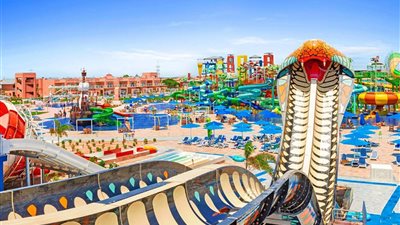 احتفالا بعيد ميلادها الثالث.. ظهور «الكينج كوبرا» كحارس لأكبر مدينة العاب ترفيهية بالغردقة يجذب الأنظار