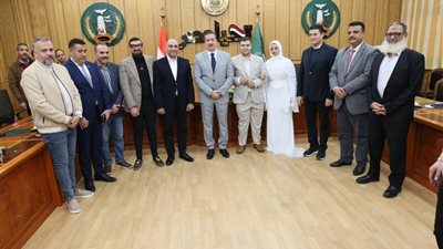 محافظ المنوفية يشهد عقد قران عروسين يتيمين  من مؤسسة تربية البنين والبنات 