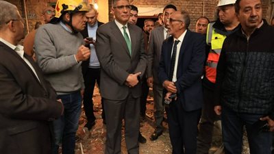 محافظ الجيزة يتفقد حادث التسرب الغازي لعقار ايل للسقوط بأمبابة