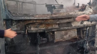 تفحم أتوبيس في كفر الشيخ دون خسائر بشرية 