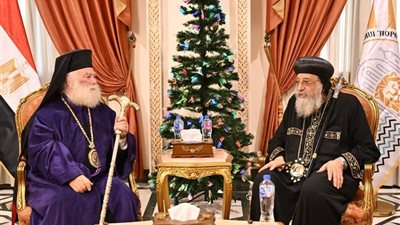 البابا تواضروس يستقبل بطريرك الروم الأرثوذكس للتهنئة بالكريسماس 