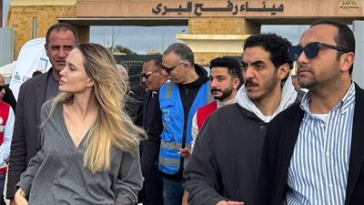 دعمًا لفلسطين.. أنجلينا جولي تشارك في تجهيز المساعدات الإنسانية بمعبر رفح