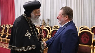 البابا تواضروس يستقبل رئيس البنك المركزي ورئيس الشيوخ للتهنئة بالعيد 