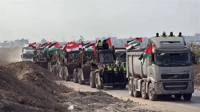 شاحنات مصرية في قطاع