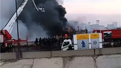 الحماية المدنية تستخدم طائرات الدرون للسيطرة على حريق الزرايب بمنشأة ناصر 