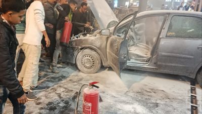 السيطرة علي حريق اندلع بسيارة ملاكي داخل محطة وقود بأسيوط