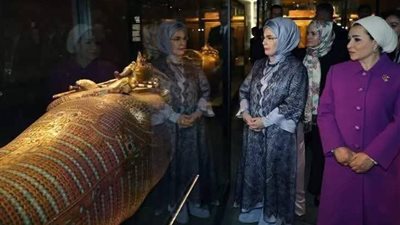 أمينة أردوغان تزور المتحف المصري الكبير والاهرامات برفقة السيدة انتصار السيسي