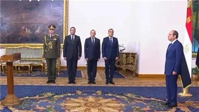 نائب رئيس الوزراء والوزراء ونواب الوزراء الجدد يؤدون اليمين أمام الرئيس السيسي