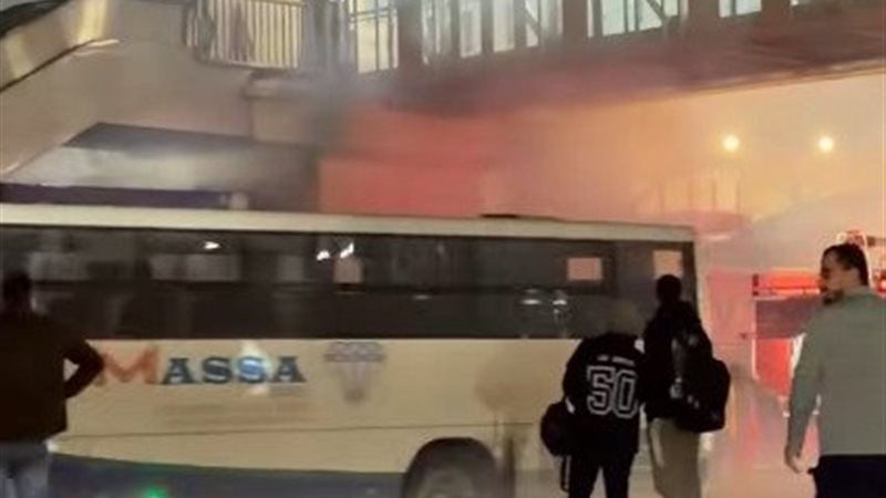 حريق بجانب النادي الاهلي 