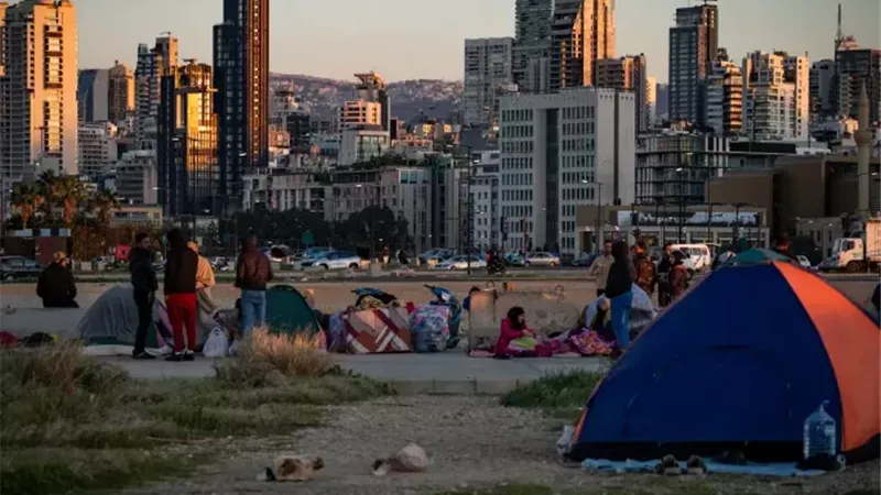 نزوح الأهالي في لبنان