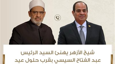 اتصال هاتفي بين شيخ الأزهر والرئيس السيسي لتبادل التهنئة بعيد الفطر