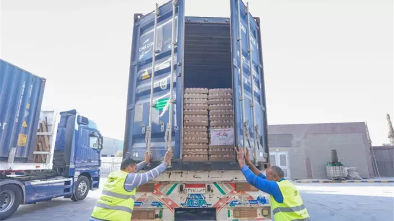 جانب من المساعدات