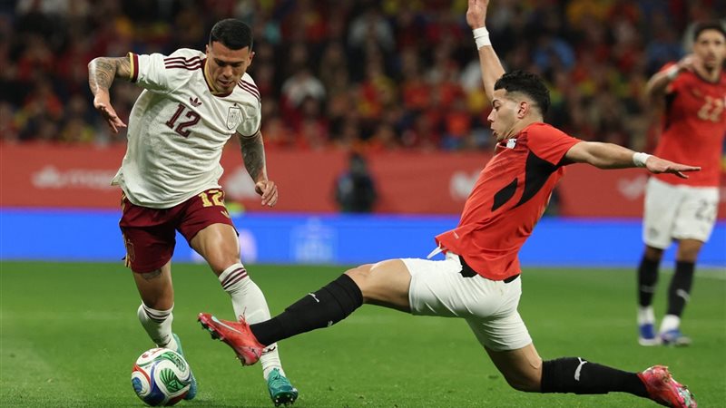 من مباراة مصر وإسبانيا