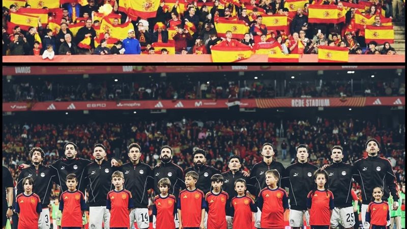 من مباراة مصر وإسبانيا