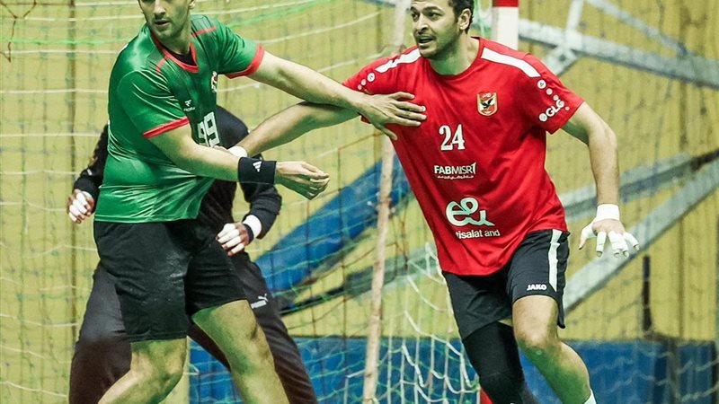 من مباراة الأهلي وسبورتنج بكأس مصر لكرة اليد