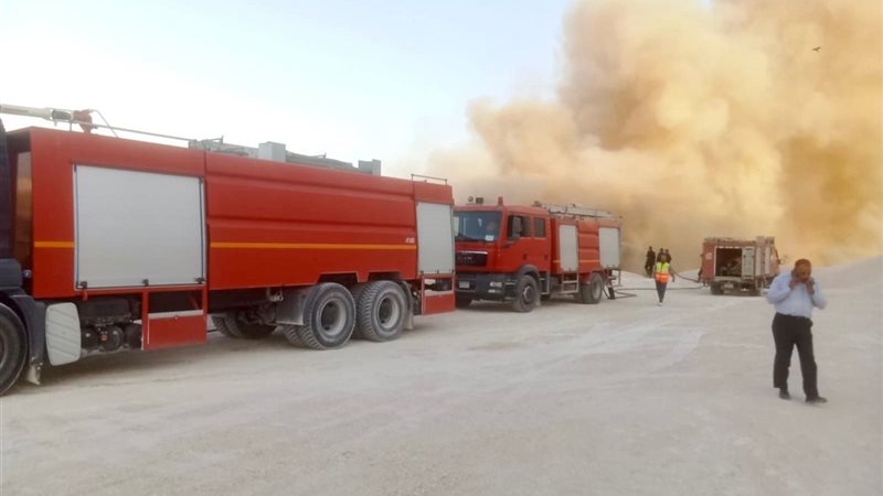 حريق في منطقة مخلفات