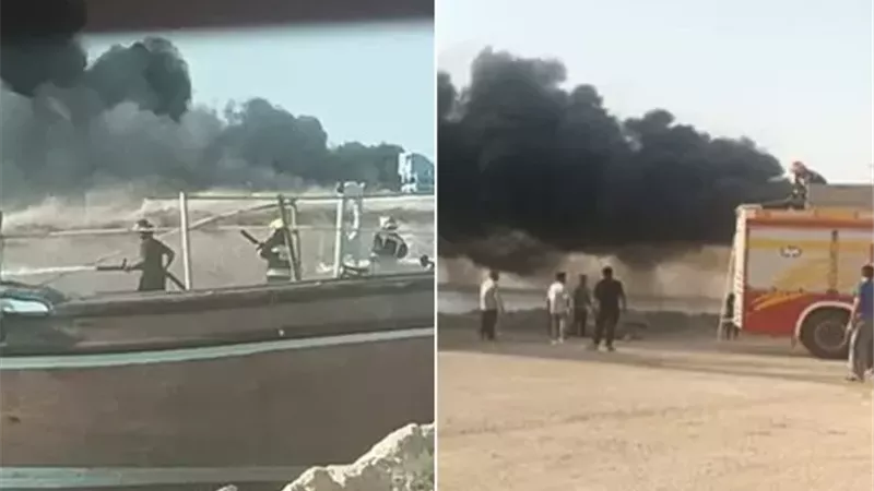 حريق بميناء دير