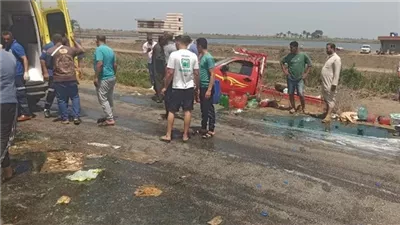 إصابة 10 أشخاص في تصادم ربع نقل وملاكي بالطريق الصحراوي الغربي بالمنيا